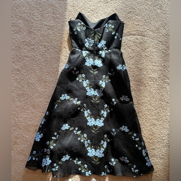 Lela Rose Black and Blue Floral Dress - Picture 3 of 6